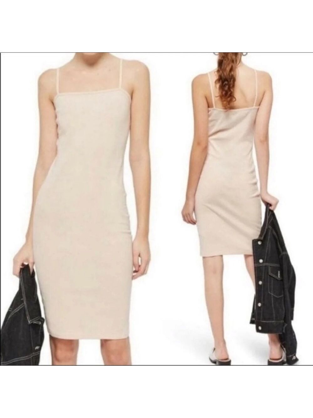 Topshop nude blush bodycon cami dress size 8 NEW!!